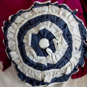 Round Accent Pillow Blue Cobalt New